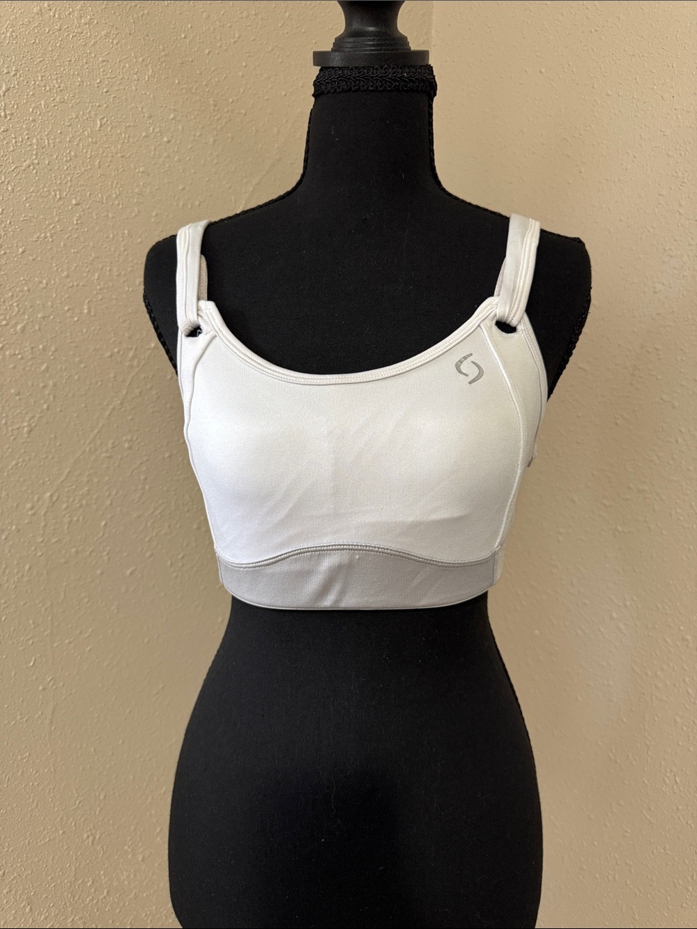 Moving Comfort White Supportive Sports Bra with Double Straps